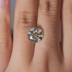 " Video of Antique-style 3.23ct yellow old euro cut round lab diamond in vintage lighting"