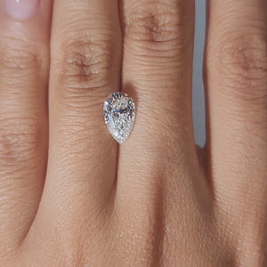 Size comparison: pear diamond on finger 