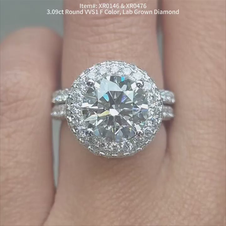 DovEggs round moissanite ring sparkling in sunlight video