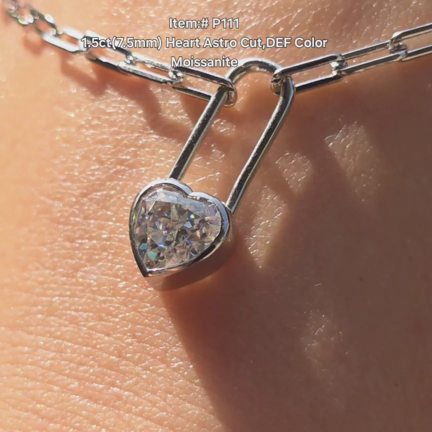 DovEggs heart moissanite pendant