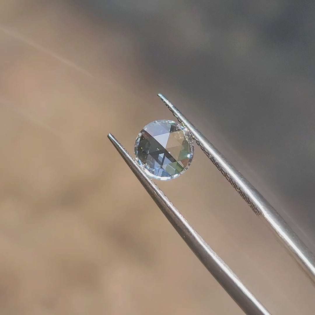 Outdoor video highlighting 1.3ct rose cut's E color purity