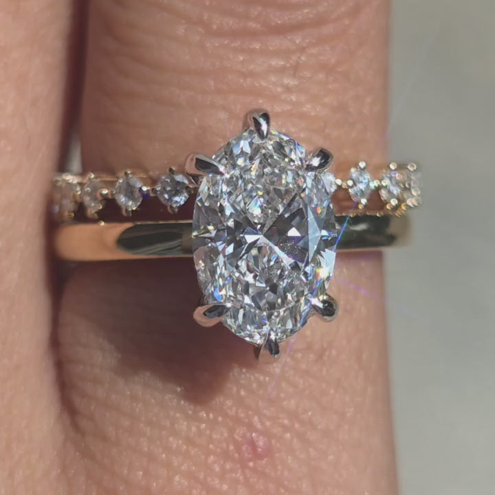 DovEggs 2.01ct Oval Shaped Lab Grown Diamond Ring –Solitaire Engagement Ring for Women