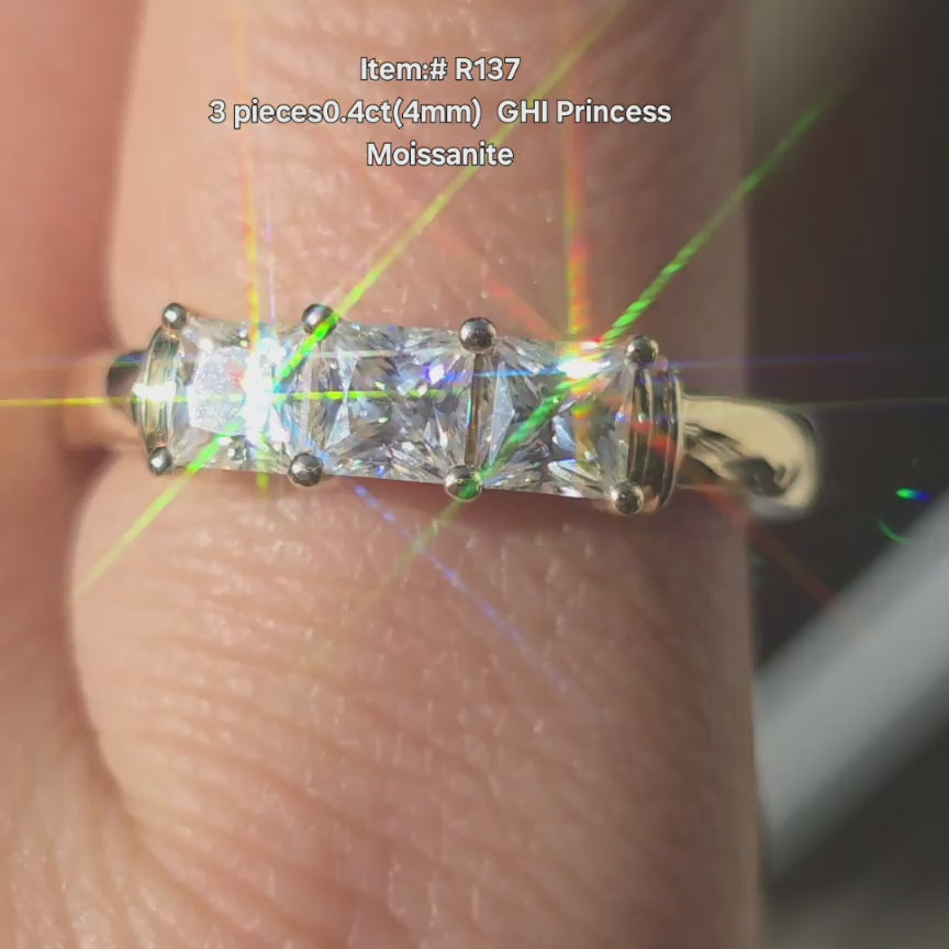 DovEggs princess moissanite wedding band 