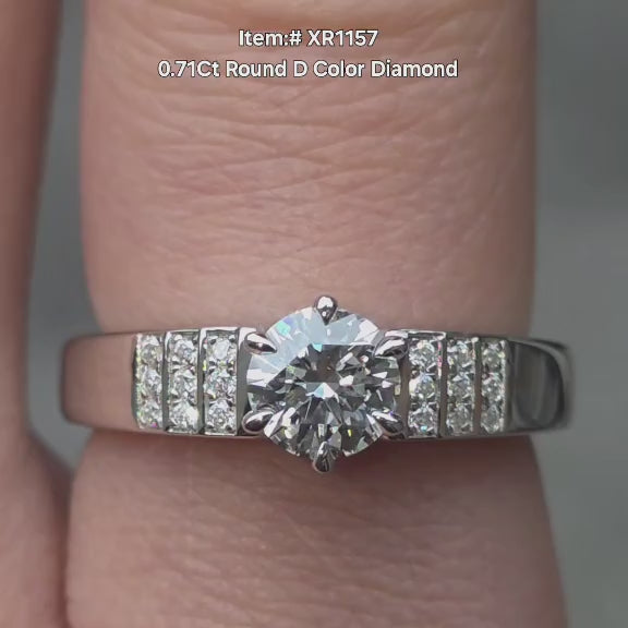 DovEggs round pave moissanite engagement ring 