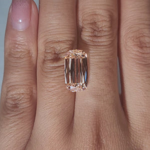 Close-up of 6.350ct diamond's unique facet pattern under indoor light