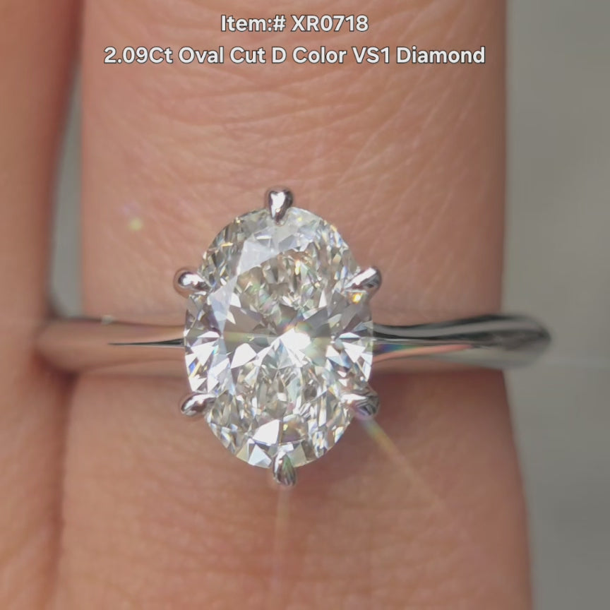 DovEggs oval diamond ring sparkling in natural light video