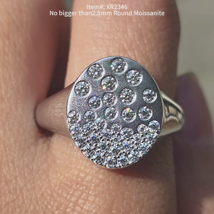 Doveggs Round shape sparkling moissanite wedding ring