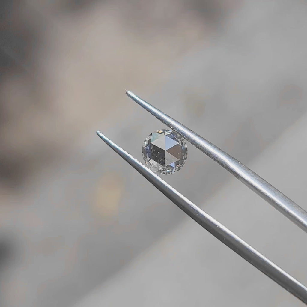 1.13ct Round Rose Cut Lab Diamond (E/VS1) sparkling in natural sunlight