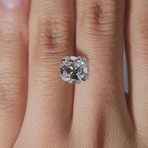 2.56ct Cushion D color VVS1 diamond in warm lighting