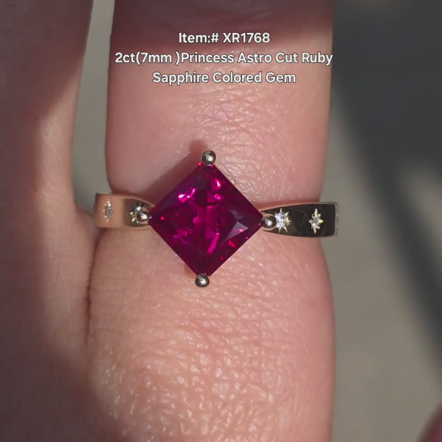 DovEggs princess ruby engagement ring 