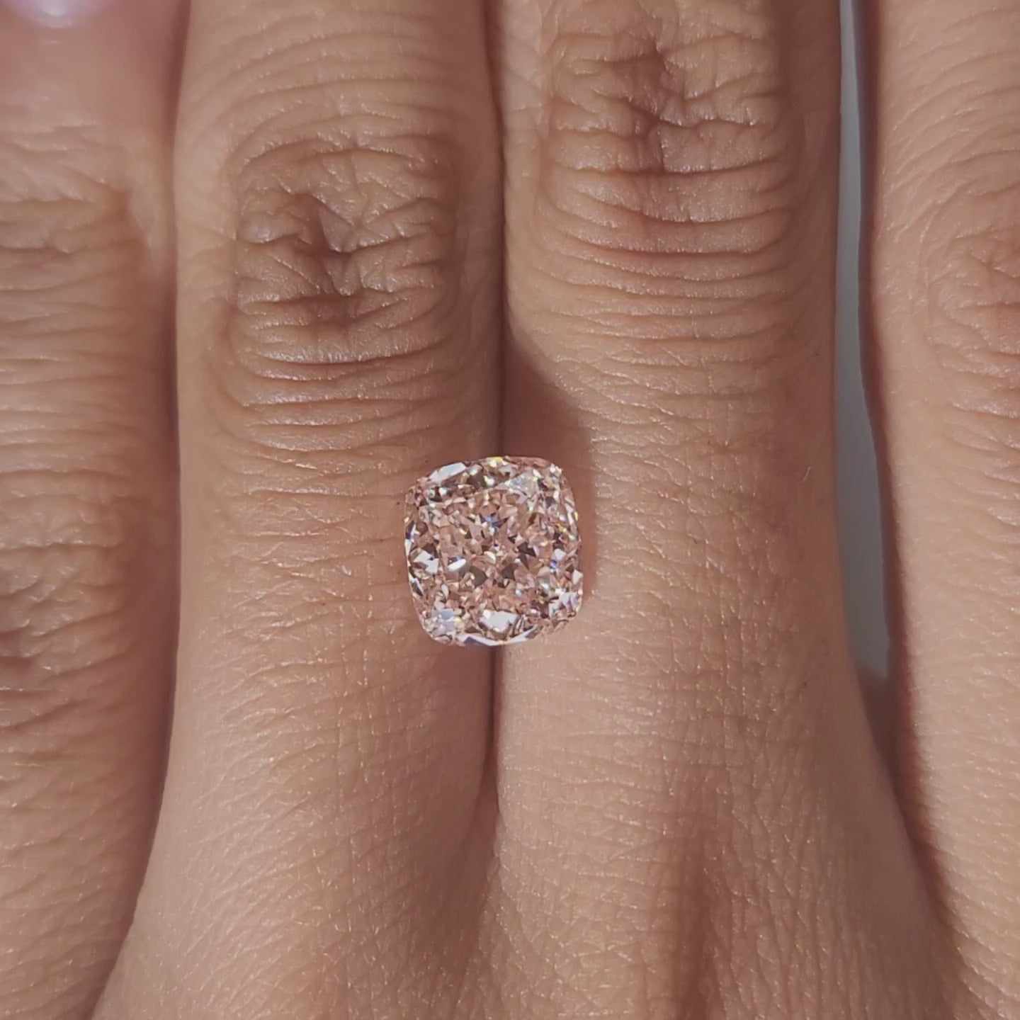 view of cushion's large facets lab diamond