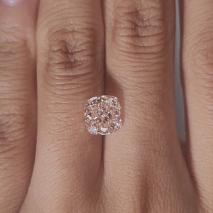 view of cushion's large facets lab diamond