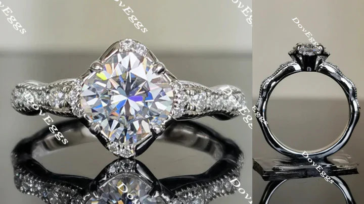 Pave ethical lab diamond Engagement Ring | DovEggs