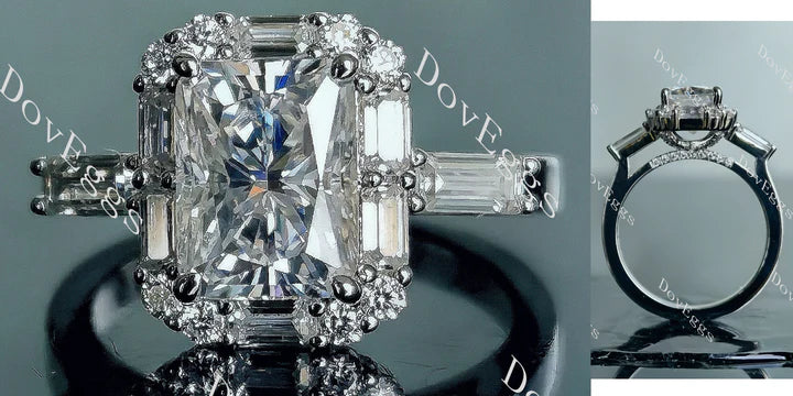 Halo pave ethical lab diamond Engagement Ring | DovEggs