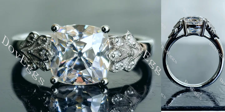 Pave Art Deco ethical lab diamond Engagement Ring | DovEggs