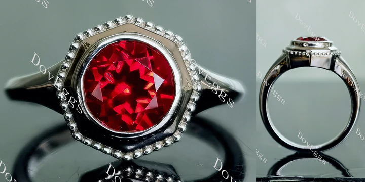 Solitaire bezel custom lab diamond Engagement Ring | DovEggs