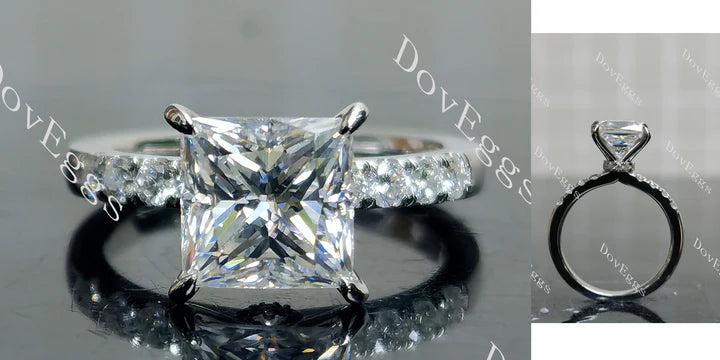 Pave custom lab diamond Engagement Ring | DovEggs