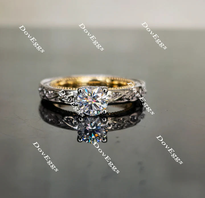 Vintage custom lab diamond Engagement Ring setting with accents | DovEggs