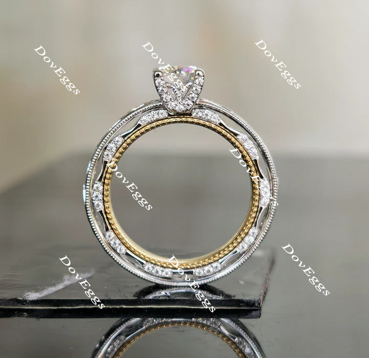 Vintage custom lab diamond Engagement Ring setting with accents | DovEggs