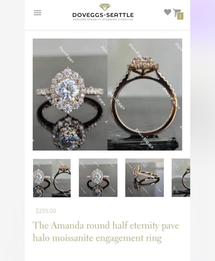 Setting only in lab diamonds 10k YG Size 7
