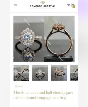 Setting only in lab diamonds 10k YG Size 7