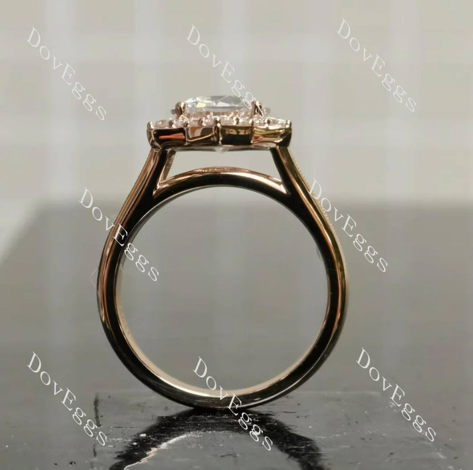 Group Order all shape all color available cushion halo moissanite engagement ring (engagement ring only)