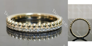 round pave moissanite/lab grown diamond wedding band-2.3mm band width