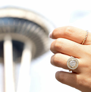 lab grown diamond engagement ring in seattle
