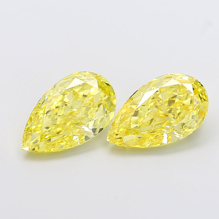 DovEggs 3.71ct pear fancy vivid yellow VVS2-LAB GROWN DIAMOND-K27158