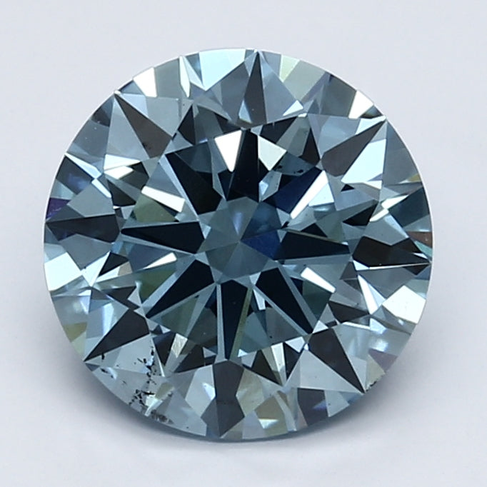 DovEggs 3.180ct Round F.V.Blue VS2-LAB GROWN DIAMOND-LEC02M2