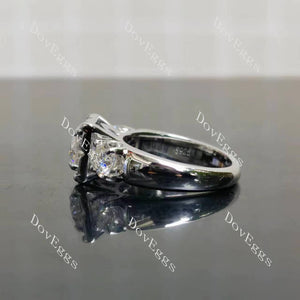 (size 4.25) Doveggs sterling silver 1ct round moissanite bridal set(2rings)