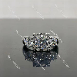 (size 4.25) Doveggs sterling silver 1ct round moissanite bridal set(2rings)