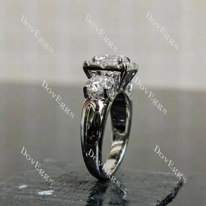 (size 4.25) Doveggs sterling silver 1ct round moissanite bridal set(2rings)