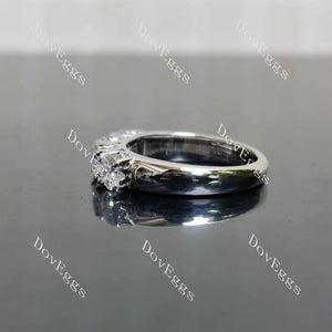 (size 4.25) Doveggs sterling silver 1ct round moissanite bridal set(2rings)
