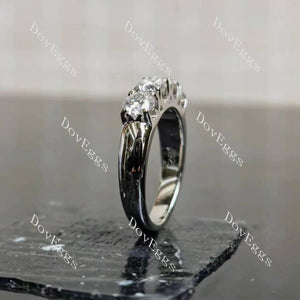 (size 4.25) Doveggs sterling silver 1ct round moissanite bridal set(2rings)