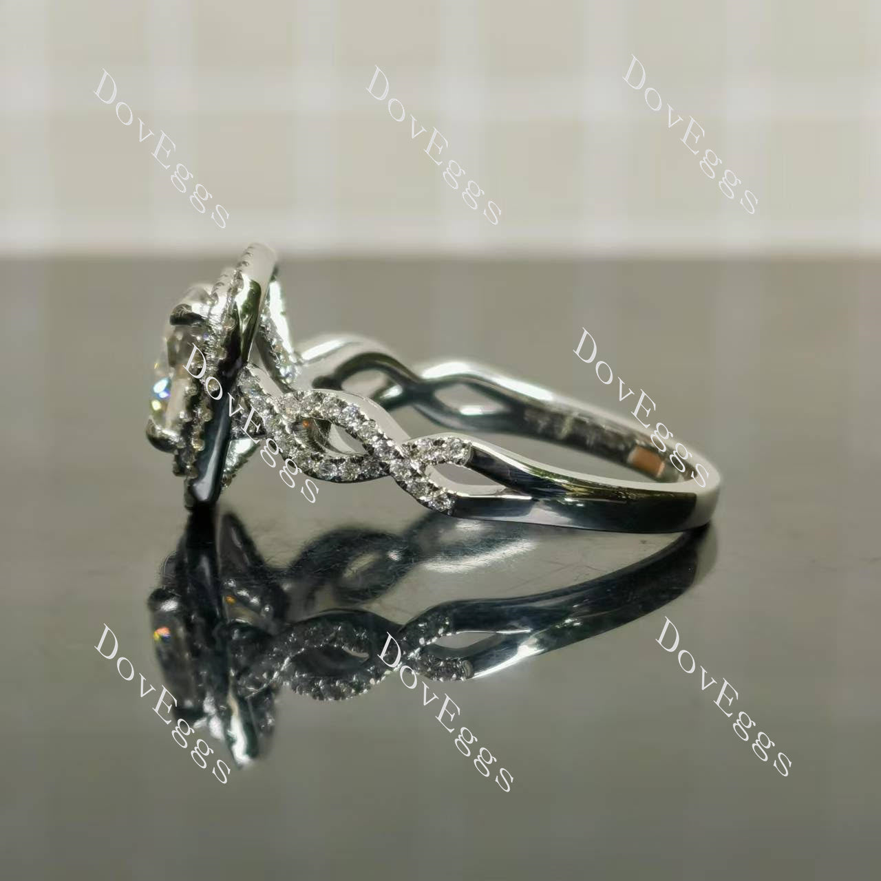 (size 11.5) Doveggs sterling silver 3ct cushion moissanite bridal set(3 rings)
