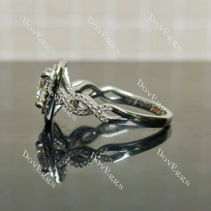 (size 11.5) Doveggs sterling silver 3ct cushion moissanite bridal set(3 rings)