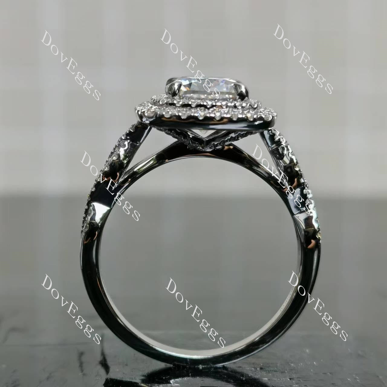 (size 11.5) Doveggs sterling silver 3ct cushion moissanite bridal set(3 rings)