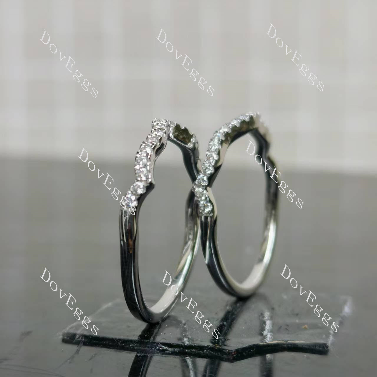 (size 11.5) Doveggs sterling silver 3ct cushion moissanite bridal set(3 rings)