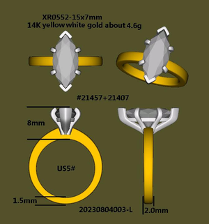 Semi mount of 21800 +#21688 , total 3 rings( 2 engagement ring + 1wedding band)