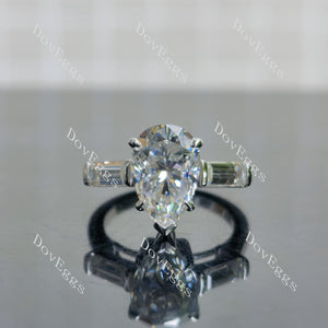 (size 6.25) Doveggs sterling silver 5ct pear moissanite ring