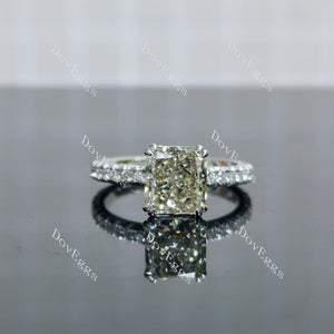 (size 7.75) Doveggs 10k white gold 2.69ct radiant Very Good lab grown diamond ring