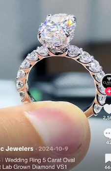 Ring set semi mount for 3.07ct oval stone(704581982)