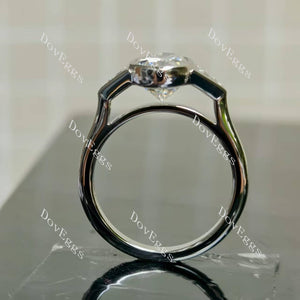 (Size 8) Doveggs sterling silver 3ct elongated oval moissanite engagement ring