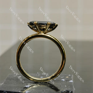 (size 7.5) Doveggs sterling silver plated with yellow gold 2ct marquise colored moissanite engagement ring