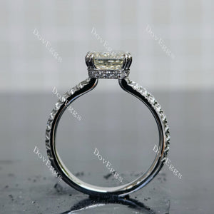 (size 7.75) Doveggs 10k white gold 2.69ct radiant Very Good lab grown diamond ring