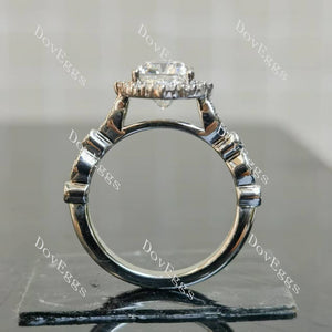 (size 6.25) Doveggs sterling silver 2ct elongated cushion moissanite engagement ring