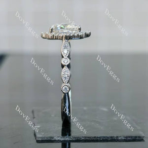 (size 6.25) Doveggs sterling silver 2ct elongated cushion moissanite engagement ring