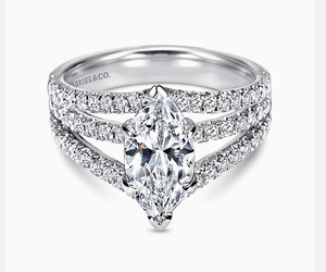 Semi mount for 3.07ct (14,39 X 7.66 X 4.80 MM)marquise stone from client