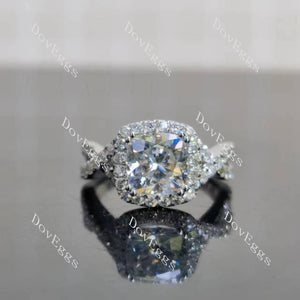(size 5.75) Doveggs sterling silver 2ct cushion moissanite ring bridal set(3 rings)